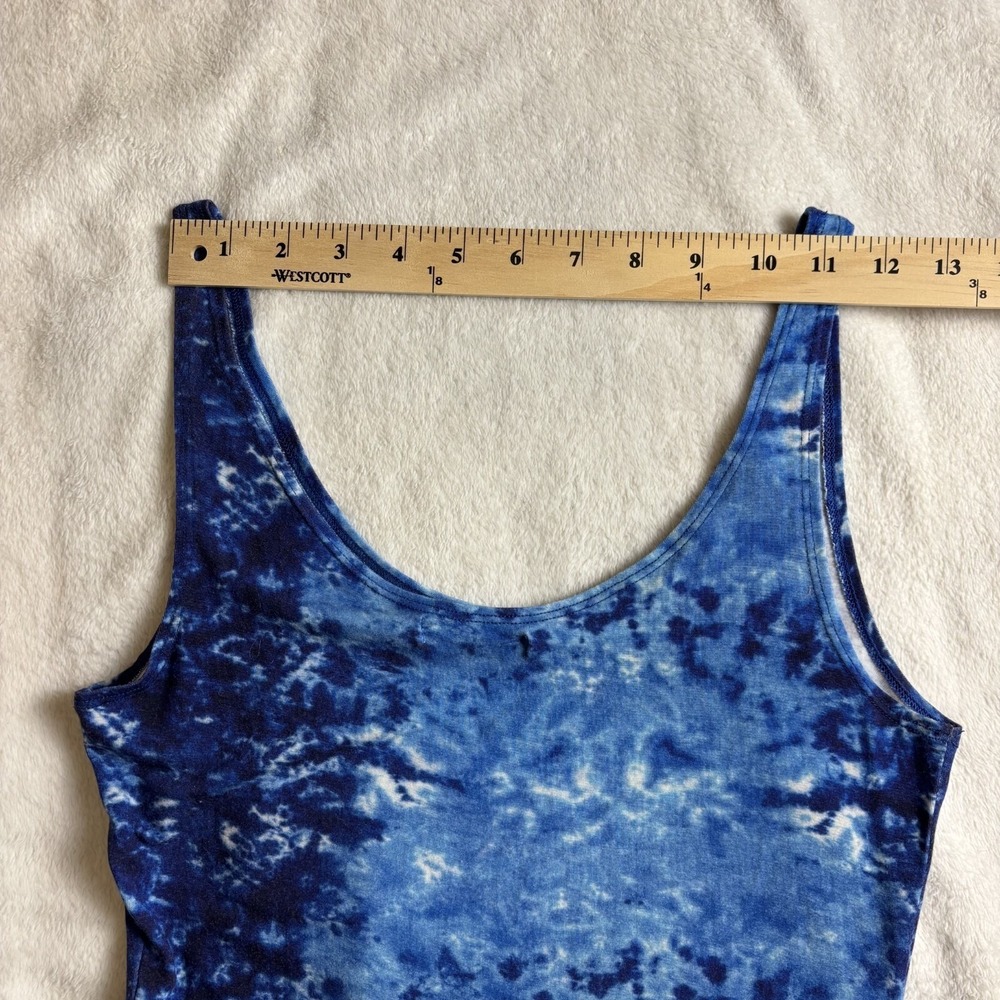 Reformation Kaila Jersey Knit Midi Dress Womens Small Blue Tie Dye Tank Wrap - Picture 10 of 10
